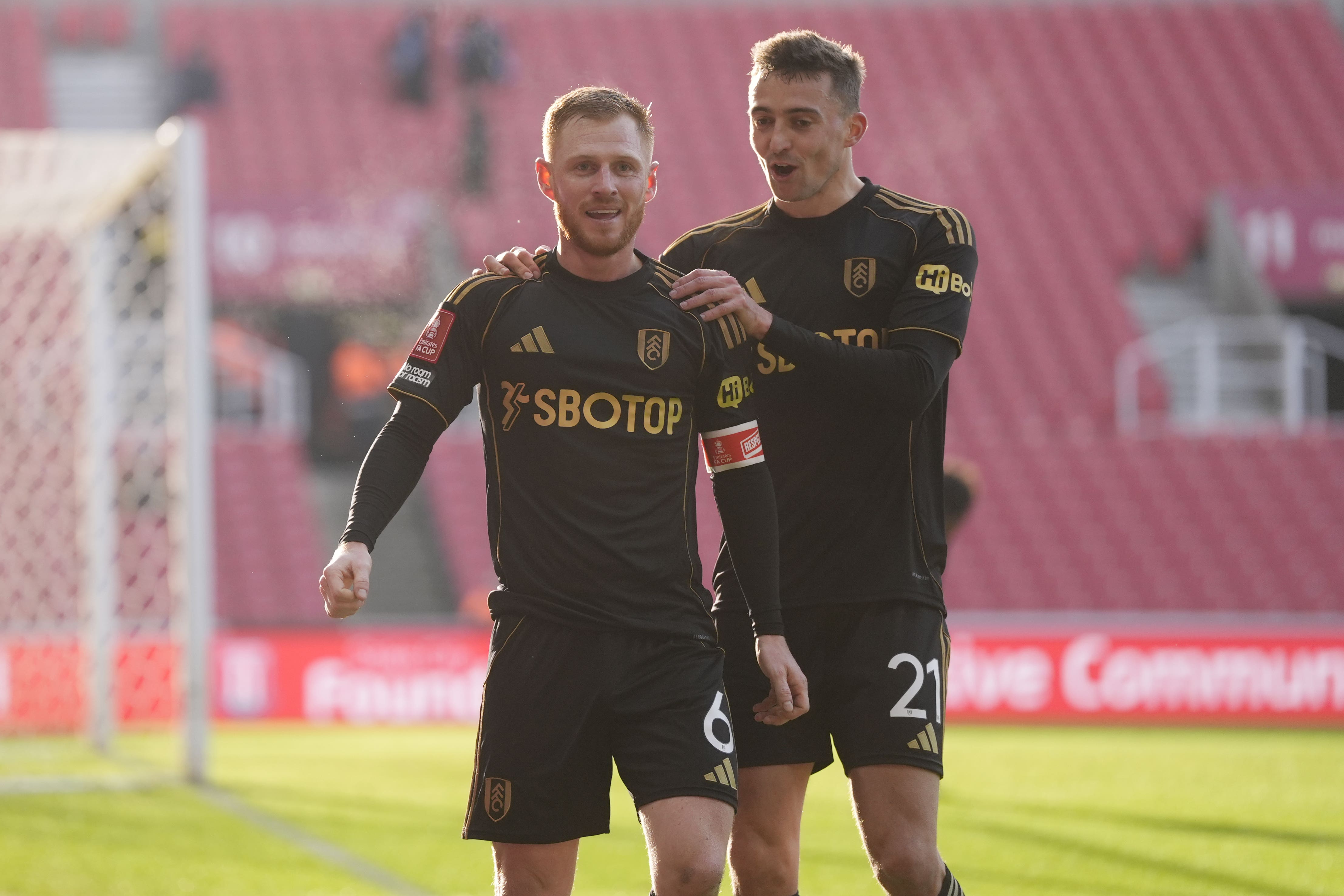 Harrison Reed (left) celebrates with Timothy Castagne (Nick Potts/PA)