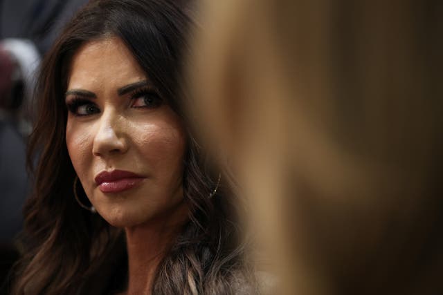 <p>Noem asserted her department, the Department of Homeland Security, played a role in overseeing election security</p>