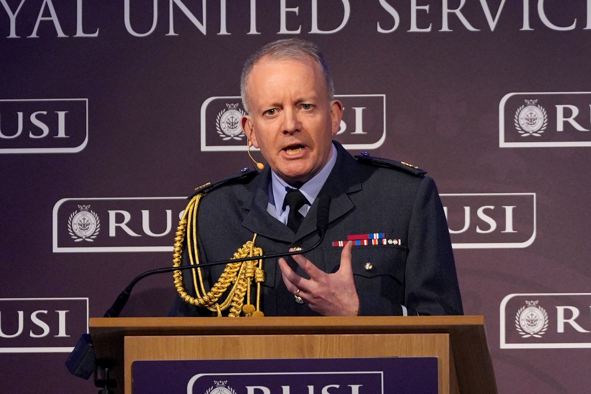 Air Chief Marshal Sir Richard Knighton made the case for investing more in defence (PA)