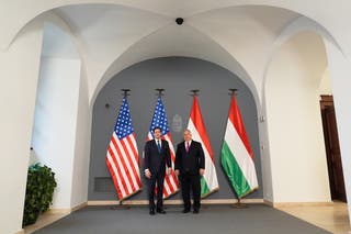 US secretary of state Marco Rubio, left, meets with Hungary's Prime Minister Viktor Orban in Budapest, Hungary