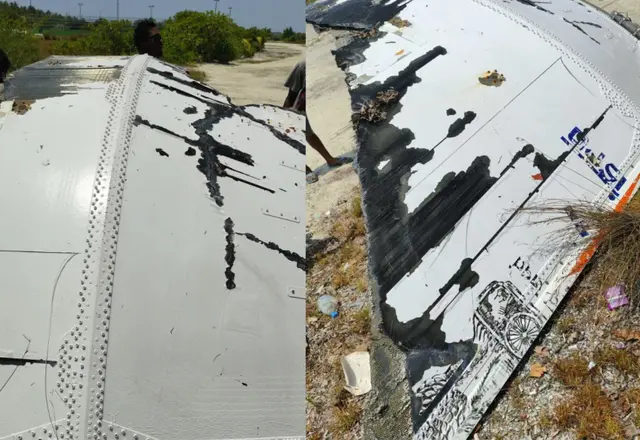 <p>The debris thought to be from an Indian rocket </p>