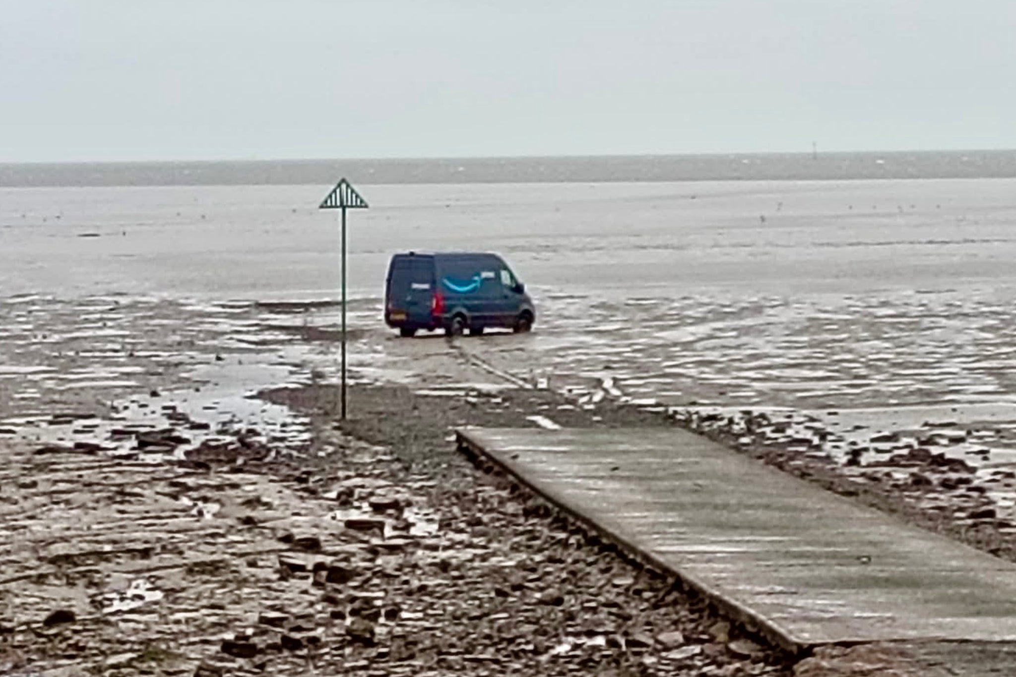 The Coastguard confirmed that Amazon were made aware of the incident and arranged recovery of the vehicle with a local farmer who extracted the van by 3.30pm