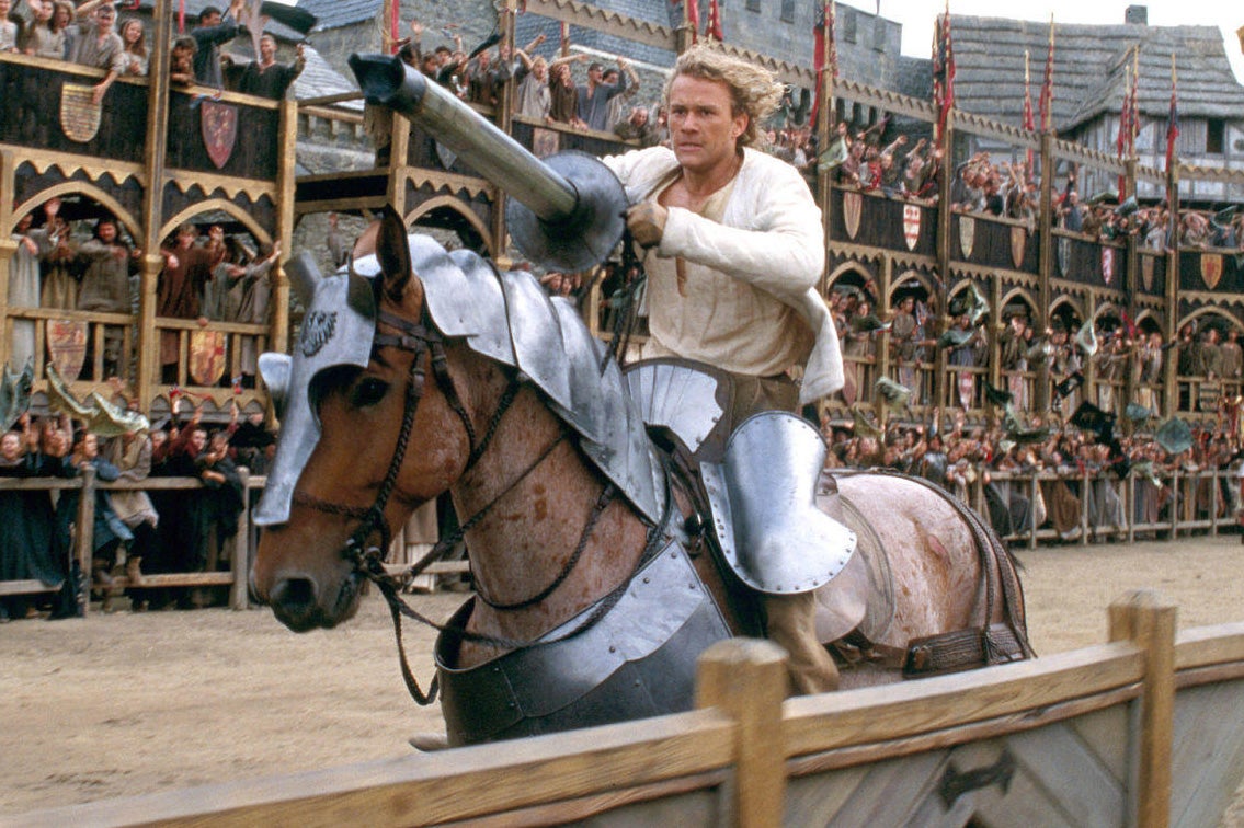 Changing his stars: William Thatcher (Heath Ledger) transformed himself in ‘A Knight’s Tale’