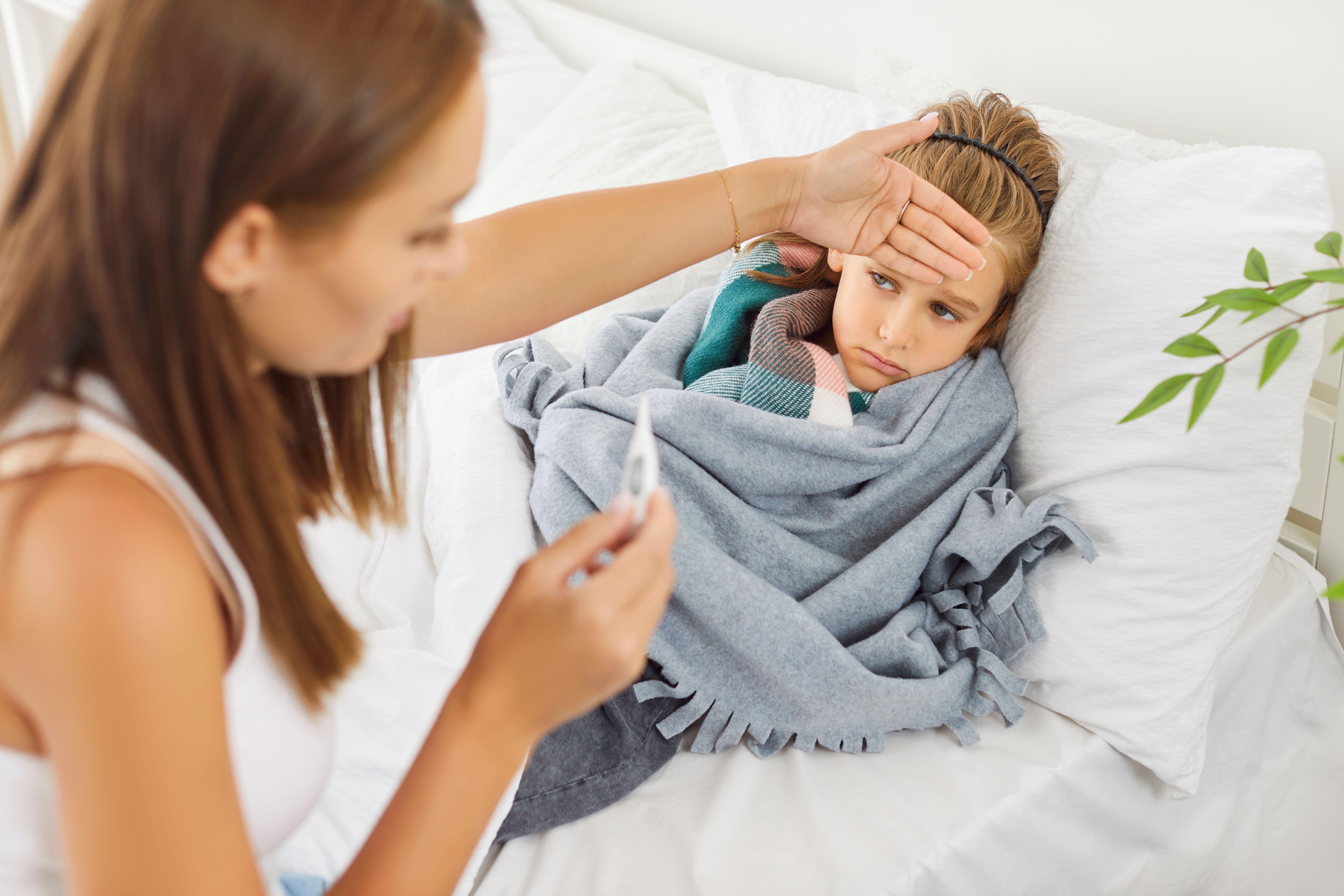 A high temperature can be a sign of measles.