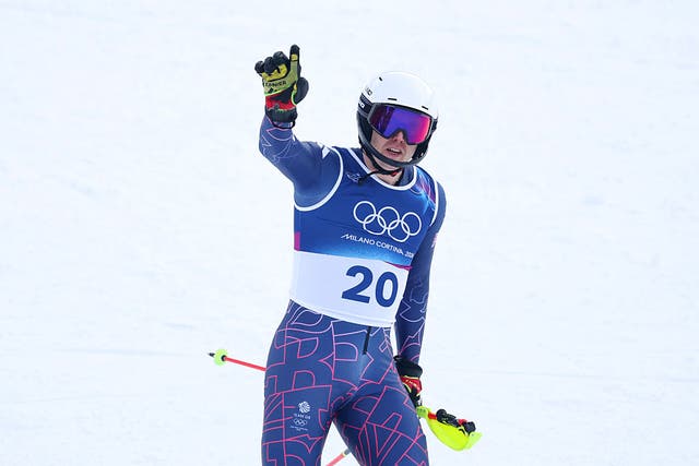 <p>Dave Ryding signed off on his Olympic slalom career with a 17th place finish</p>