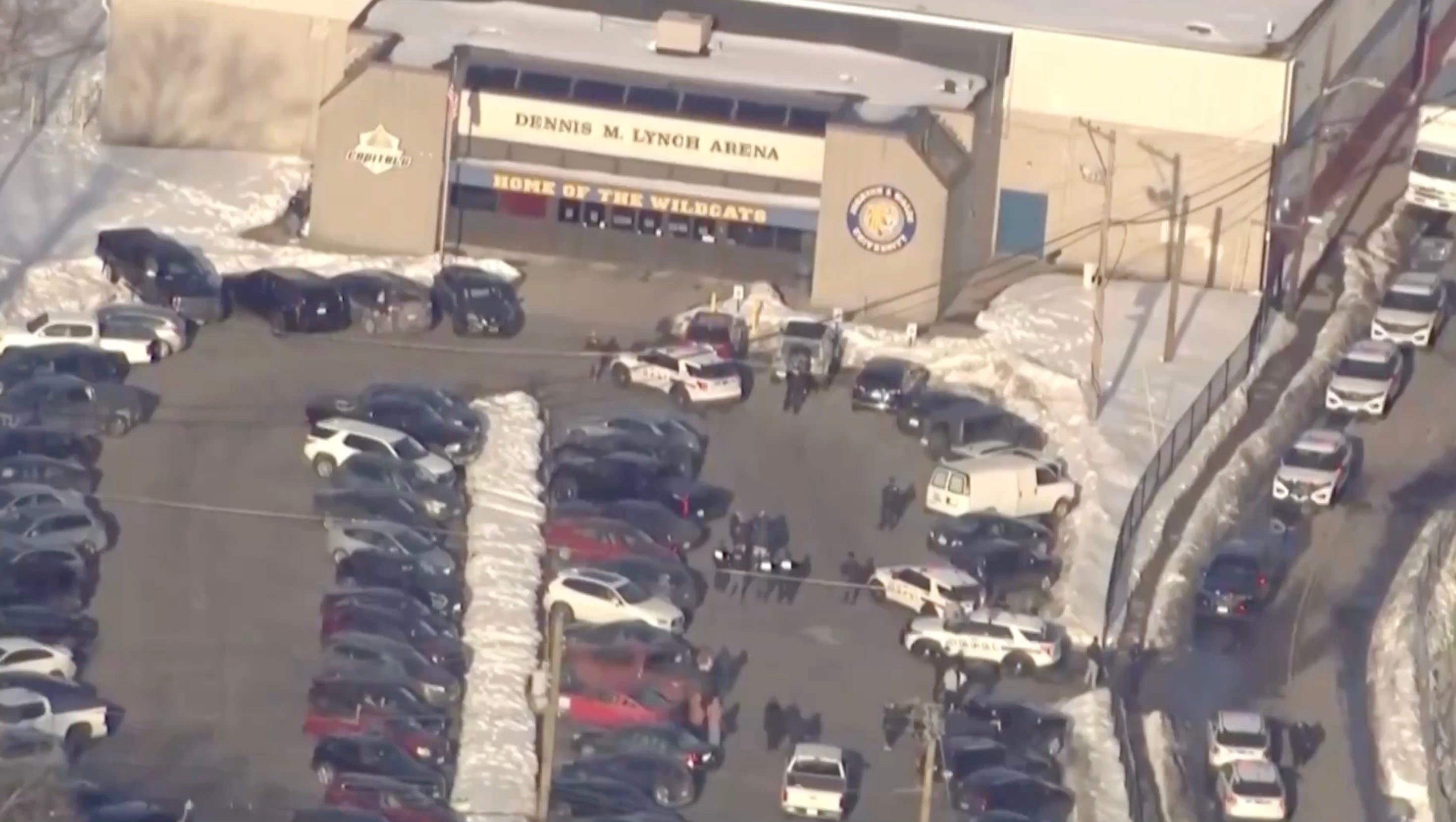 The suspected shooter also died during the incident at Dennis M Lynch Arena in Pawtucket