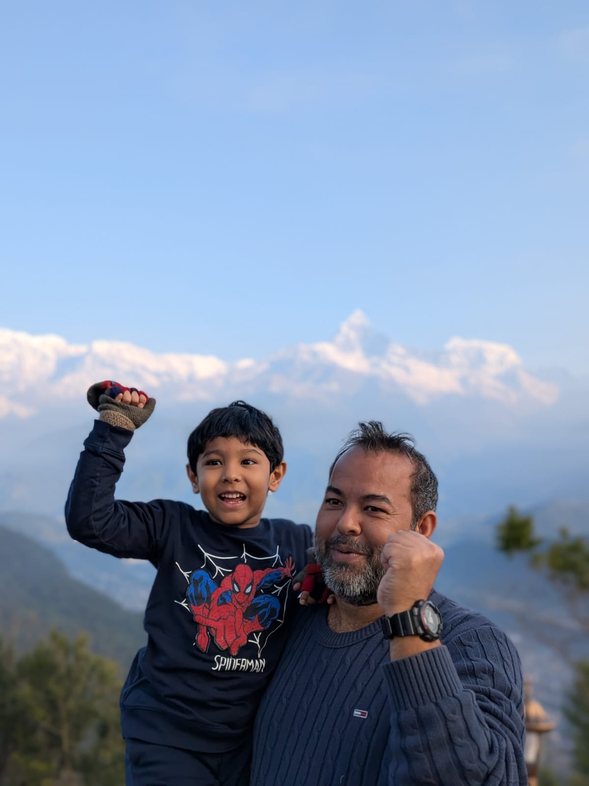 Shahnawaz Malik with his son Zidane after the passing away of his wife