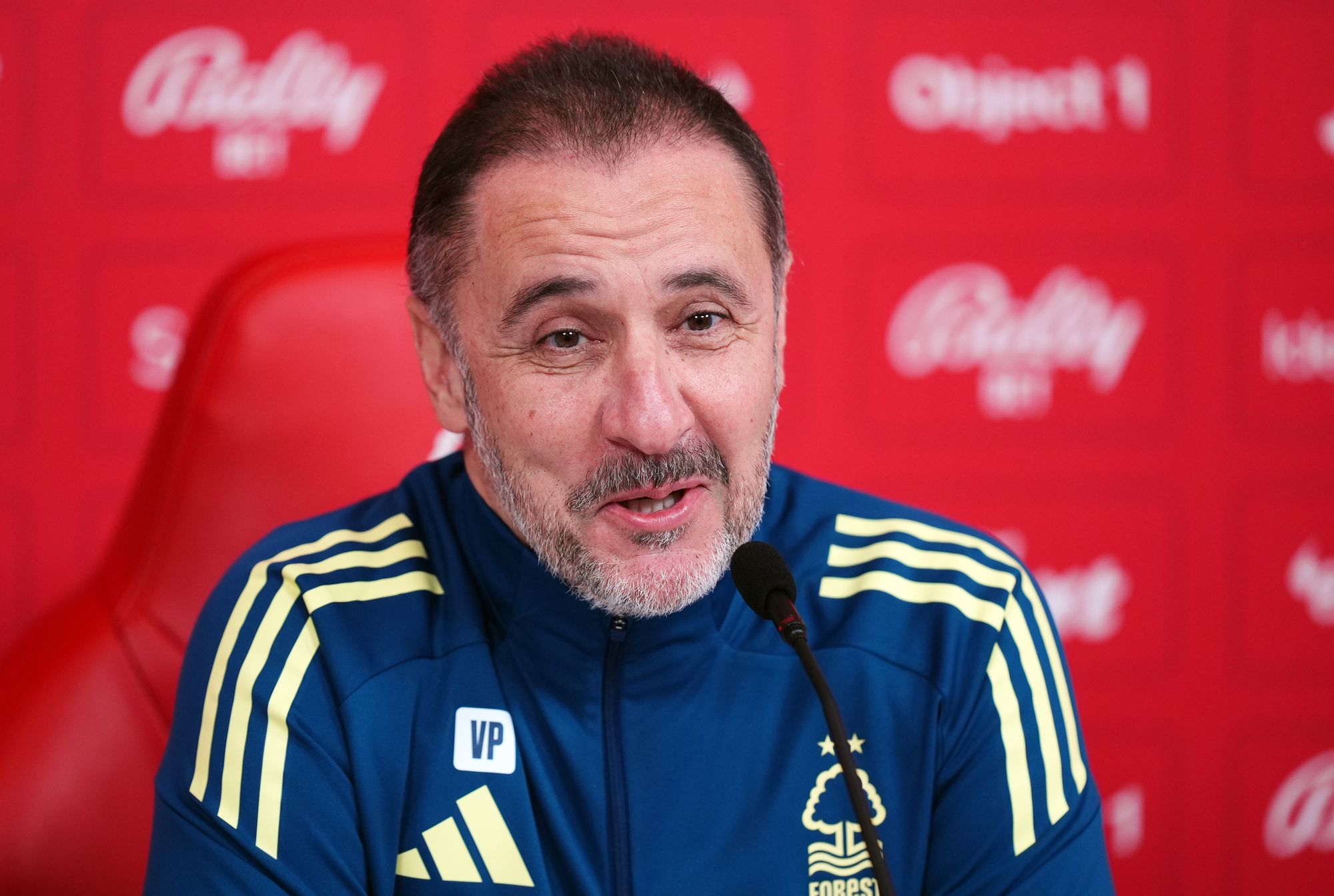 <p>Vitor Pereira at his first press conference with Nottingham Forest</p>
