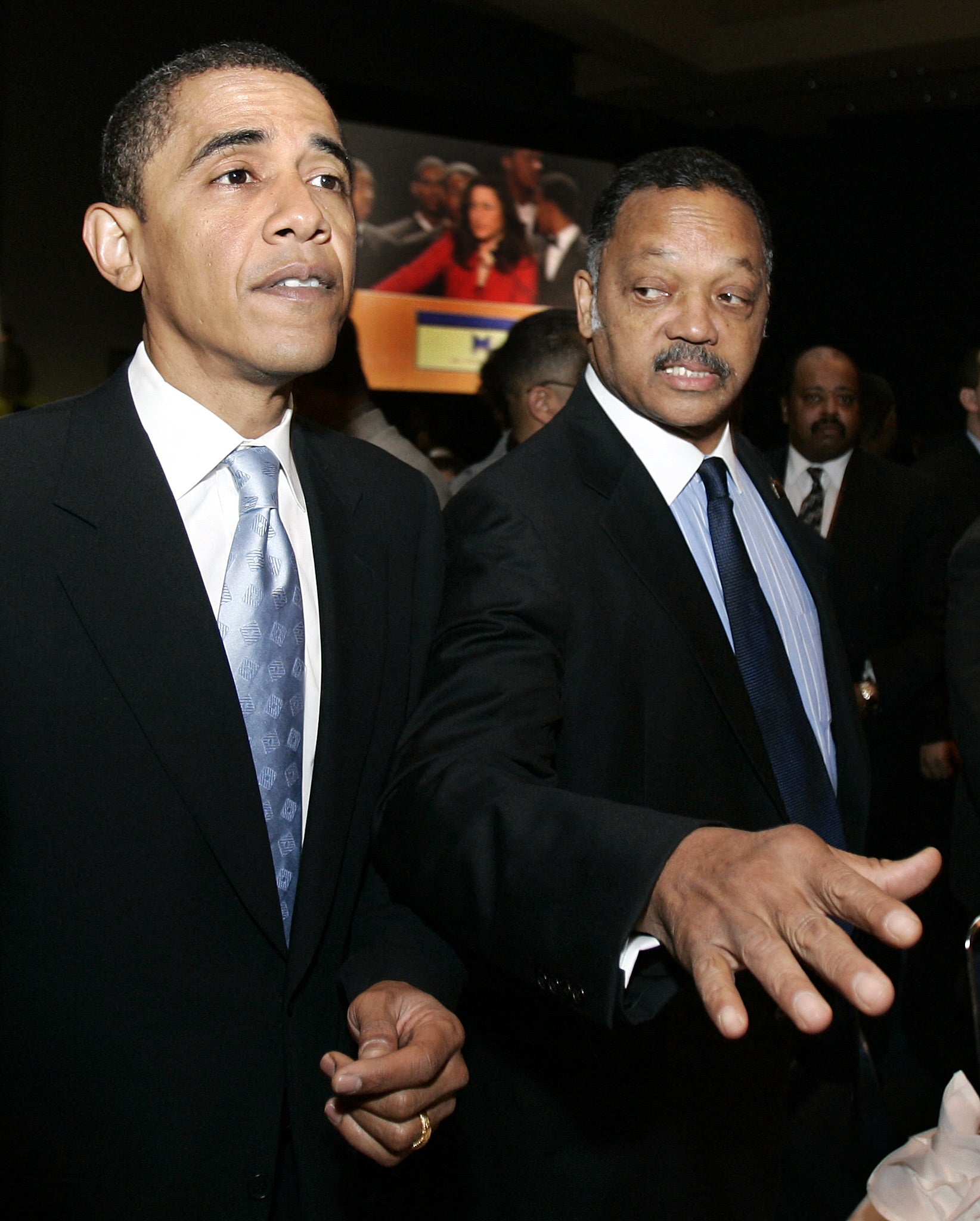Obama pictured with Rev. Jesse Jackson in January 2007