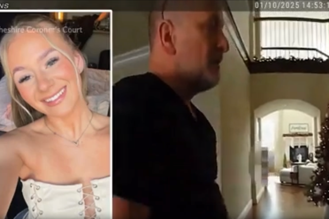 <p>Las grabaciones de las cámaras corporales captaron el momento en que la policía de Texas llegó al domicilio de un hombre británico que disparó mortalmente a su hija, Lucy Harrison, el año pasado </p>