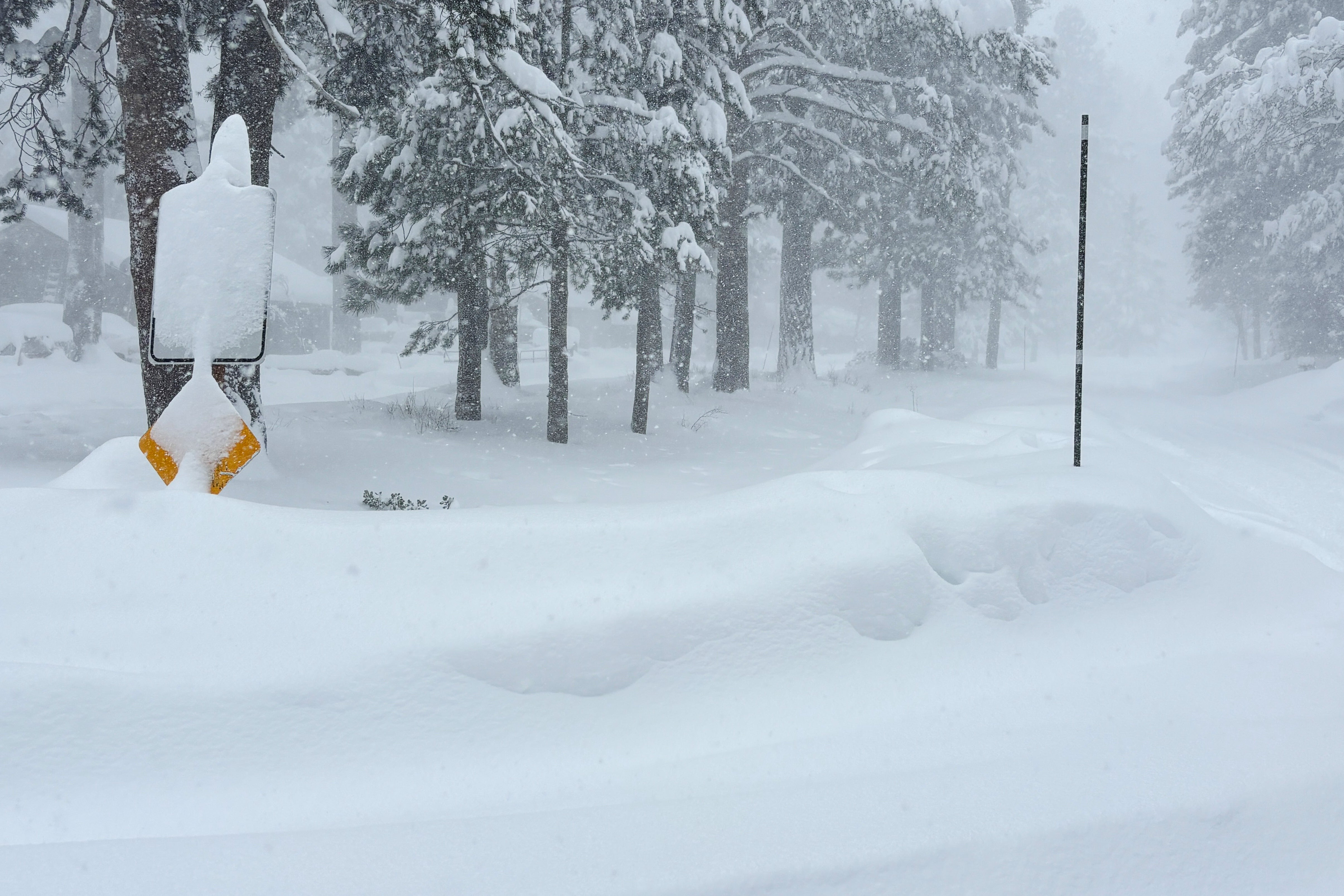 California is being walloped this week by a powerful winter storm carrying treacherous thunderstorms, high winds and heavy snow in mountain areas.