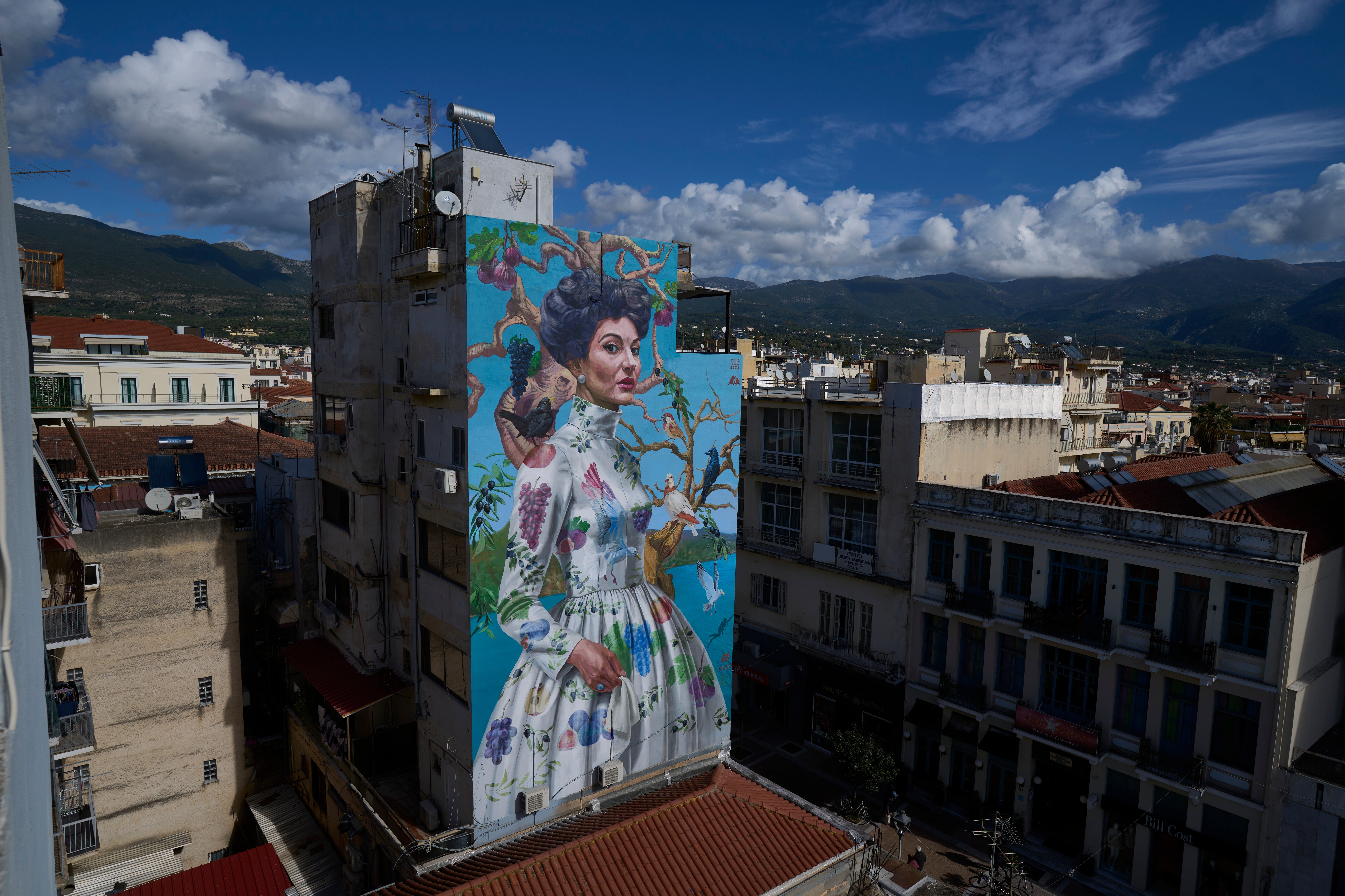 <p>The ‘Kalamata’ mural in the Greek city of the same name</p>