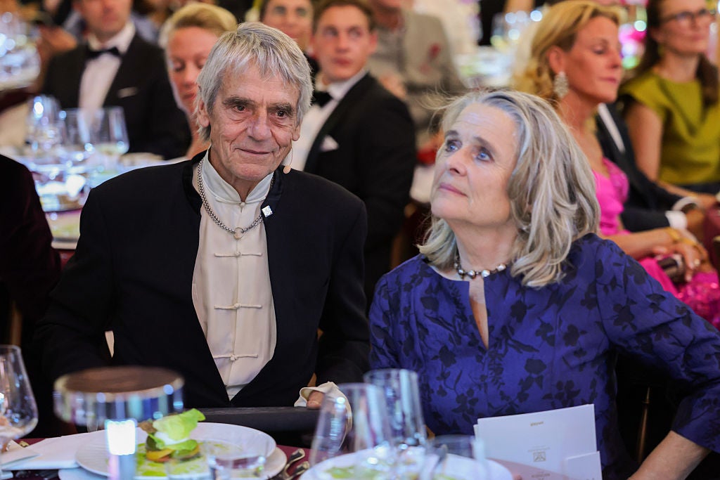 With wife Sinéad Cusack