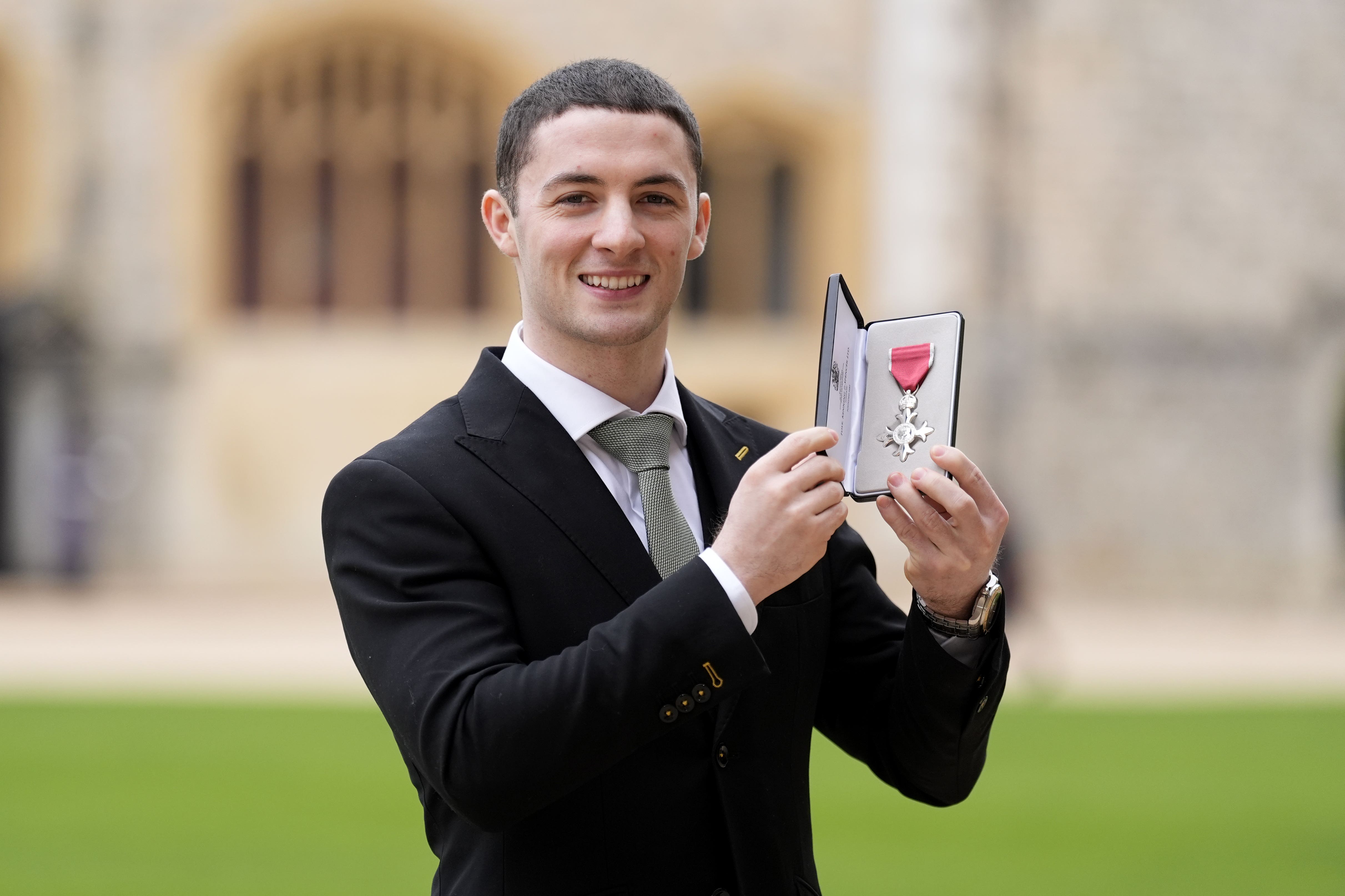 Rhys McClenaghan was made an MBE for his services to gymnastics (Andrew Matthews/PA)