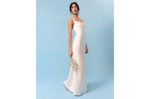 Nobody's Child bridal pearl satin draped slip