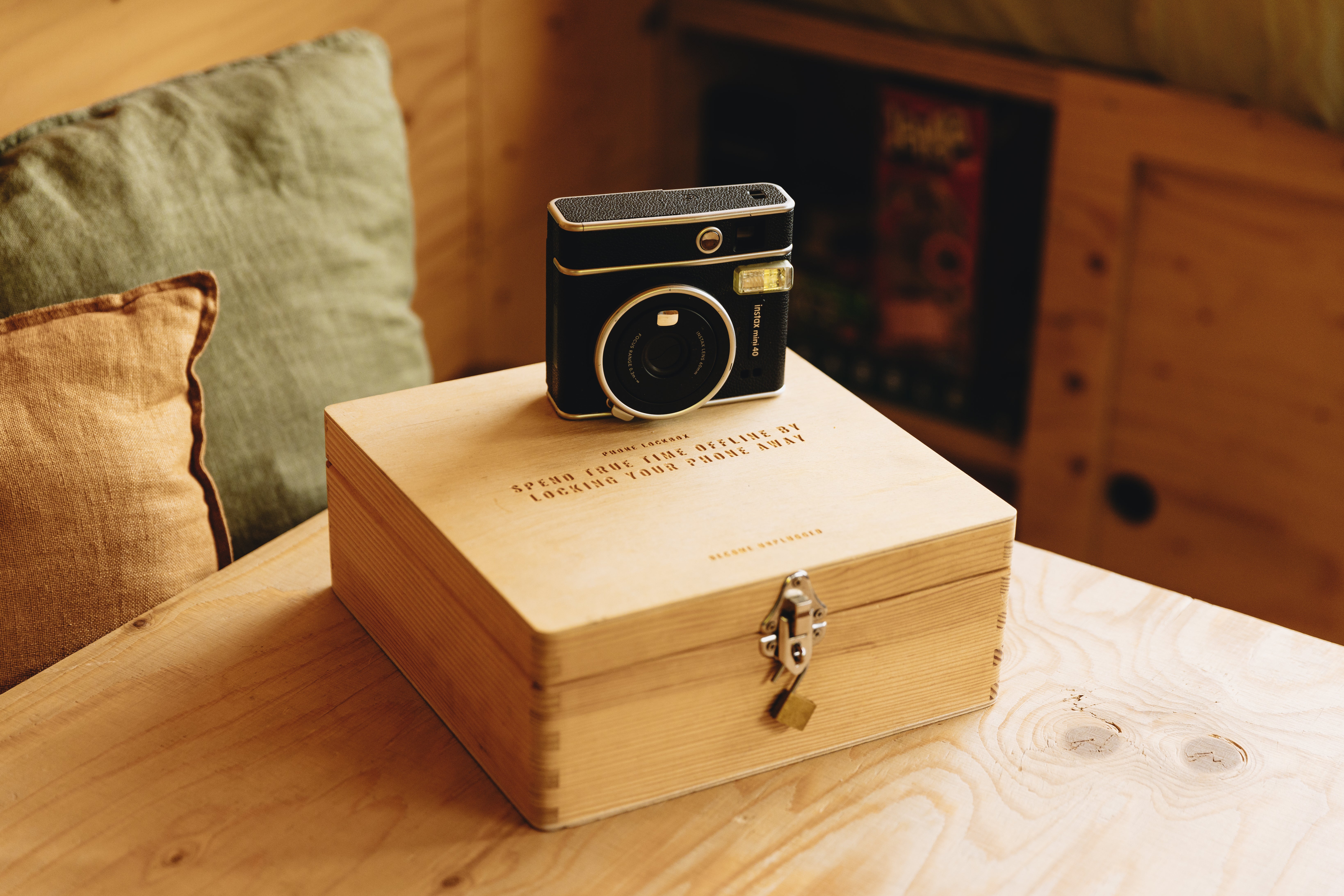 Phones are placed in a lock box for the duration of the stay