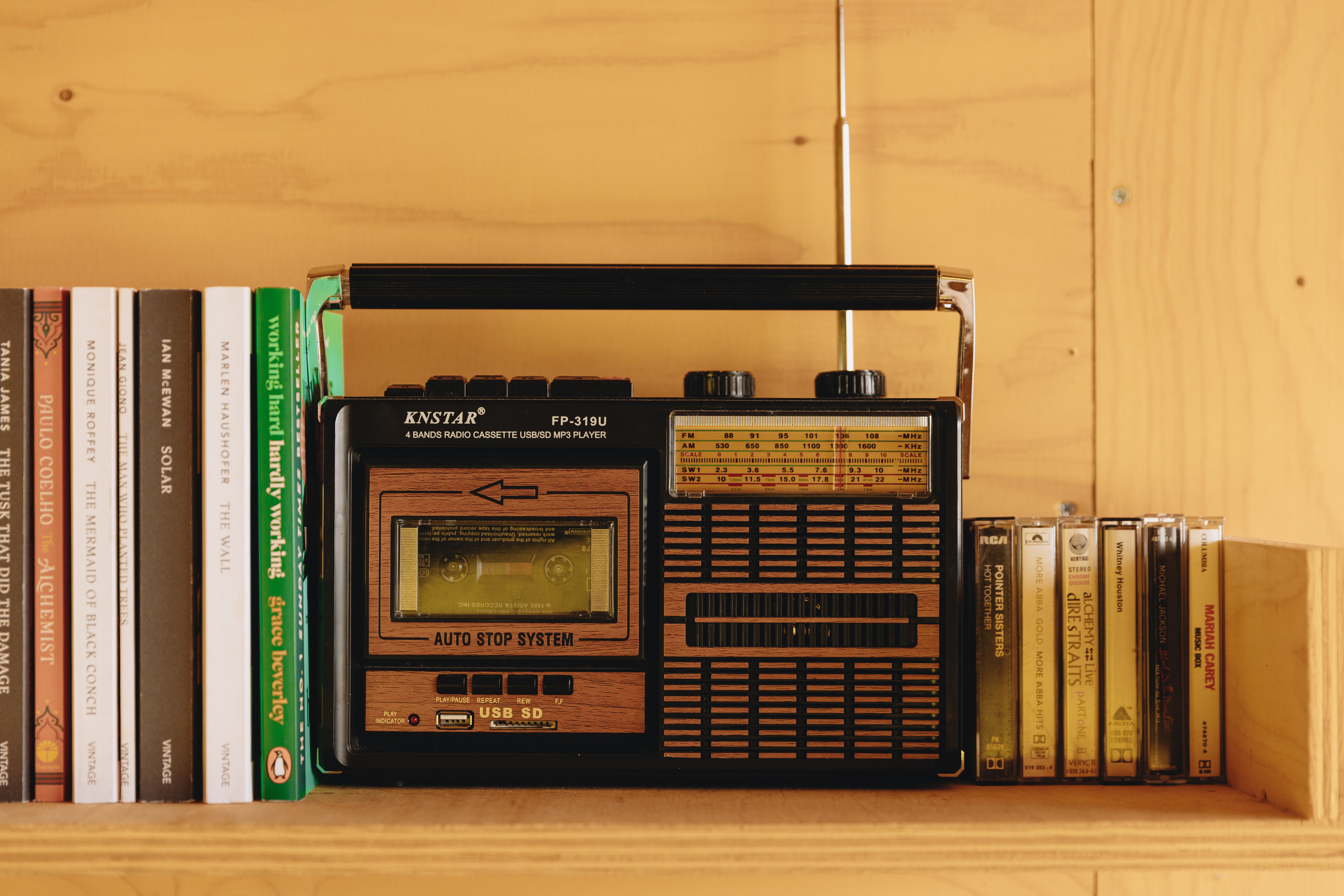 The cabin has games, a radio player and a camera