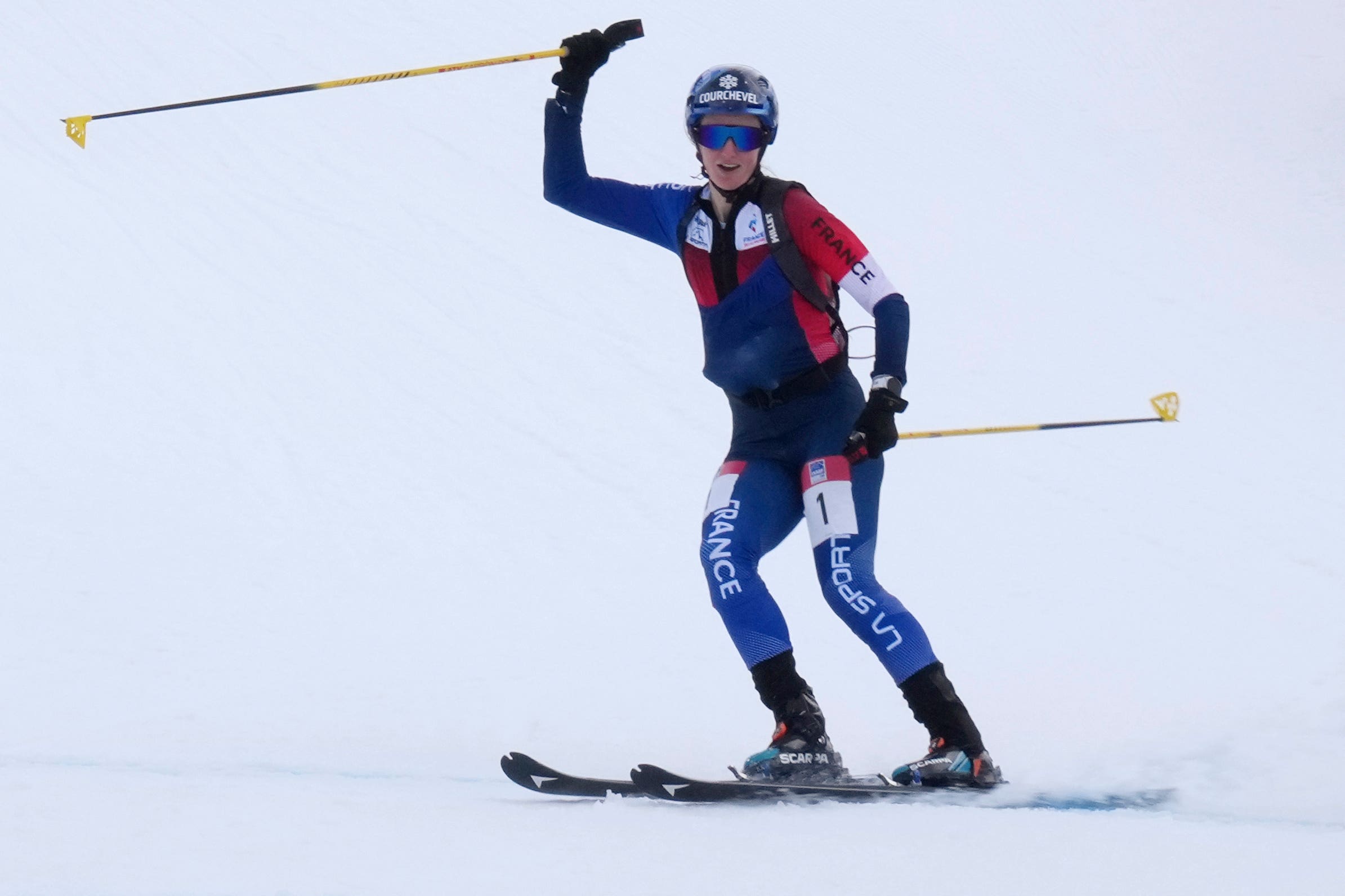 Emily Harrop could become the first Olympic champion in ski-mountaineering (Antonio Calanni/AP)