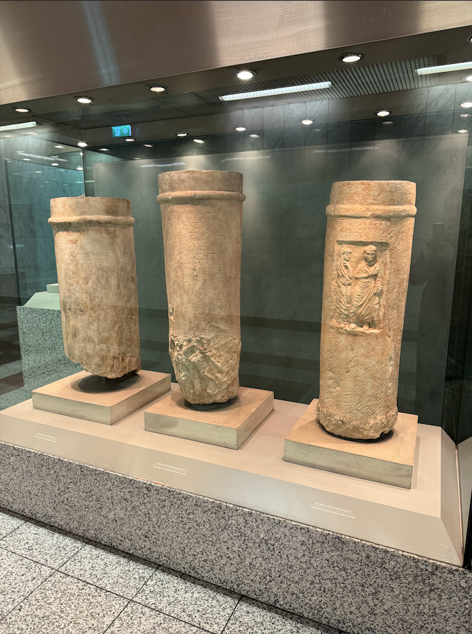 Artefacts at Syntagma station, the metro stop by the Greek Parliament in Athens