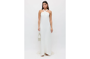 Rixo satin back crepe gown