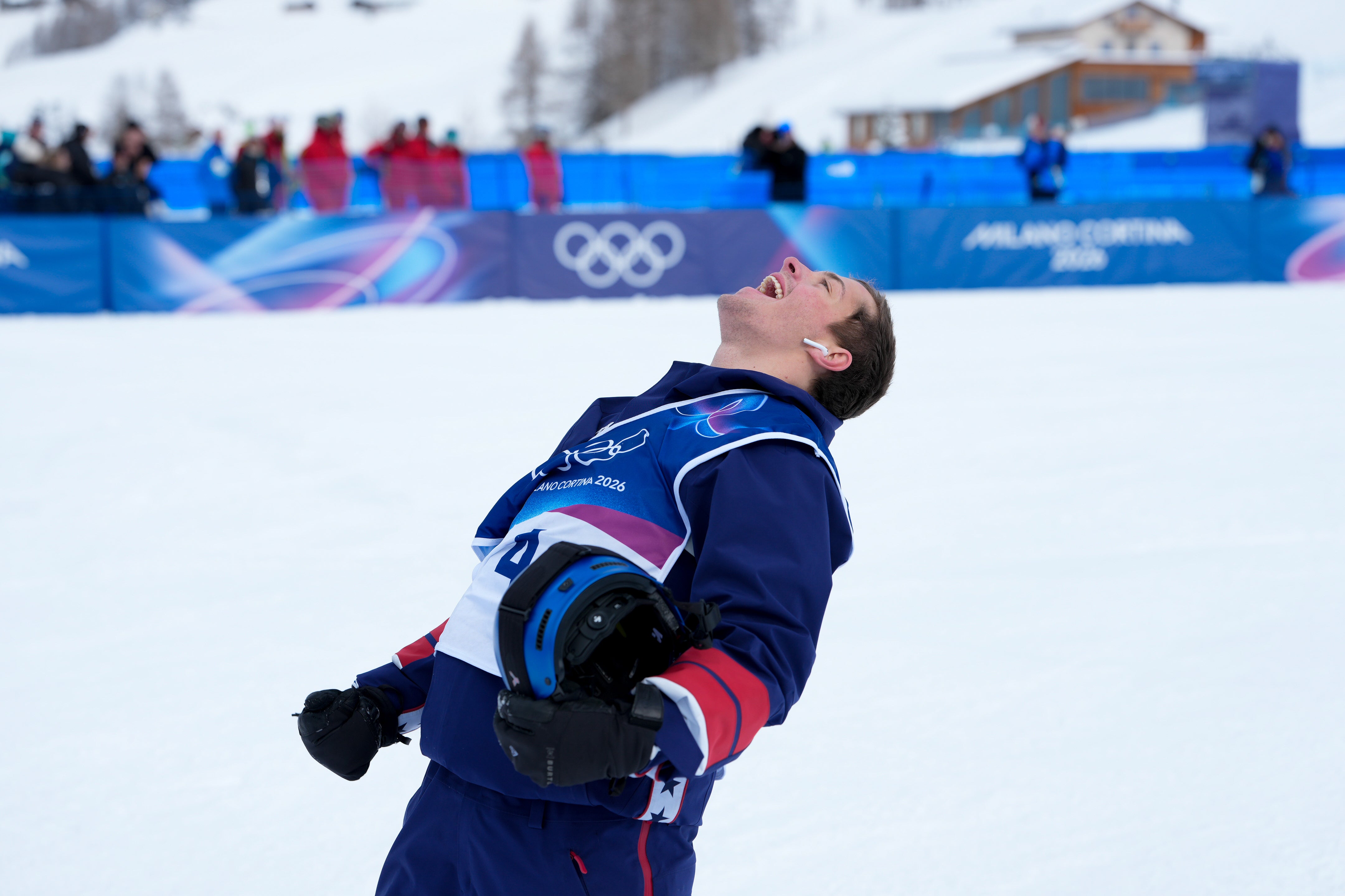 Canter looks up at the heavens after winning an Olympic medal