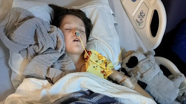 Ethan Moran Lopez is in the hospital with measles encephalitis, a rare complication that causes swelling and inflammation in the brain