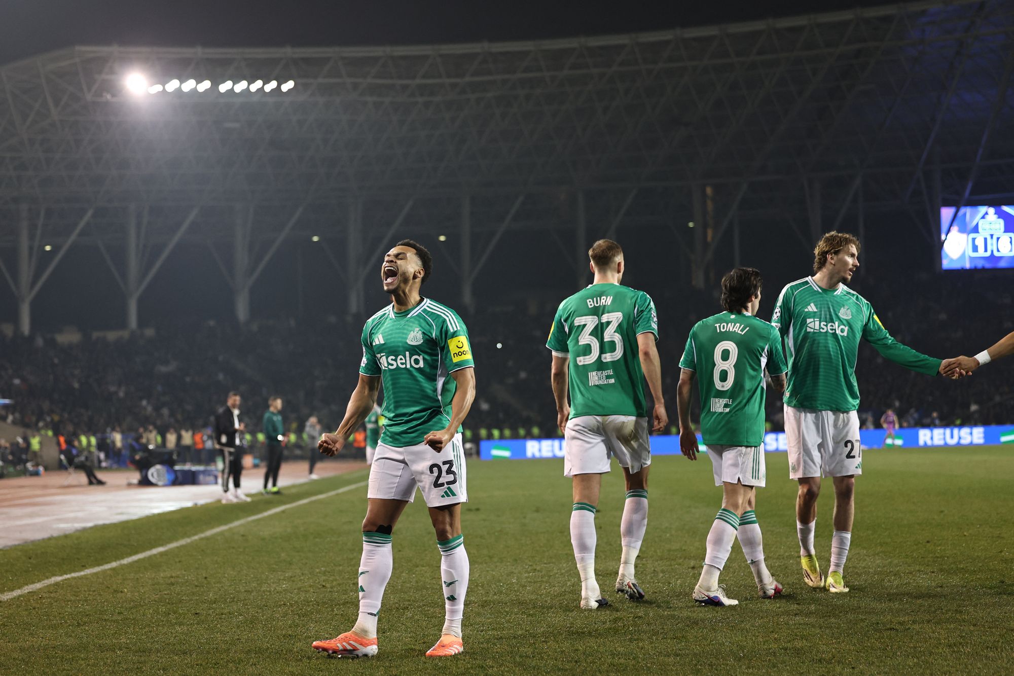 Jacob Murphy scored Newcastle's sixth goal and his first in the Champions League
