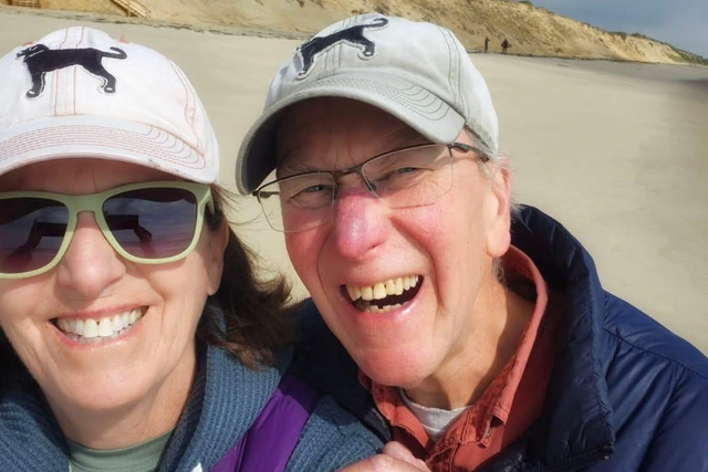 <p>Police responding to a 911 call Saturday found Kit Boucher half-submerged in Bee’s River while her husband Jerry Boucher, remains missing</p>