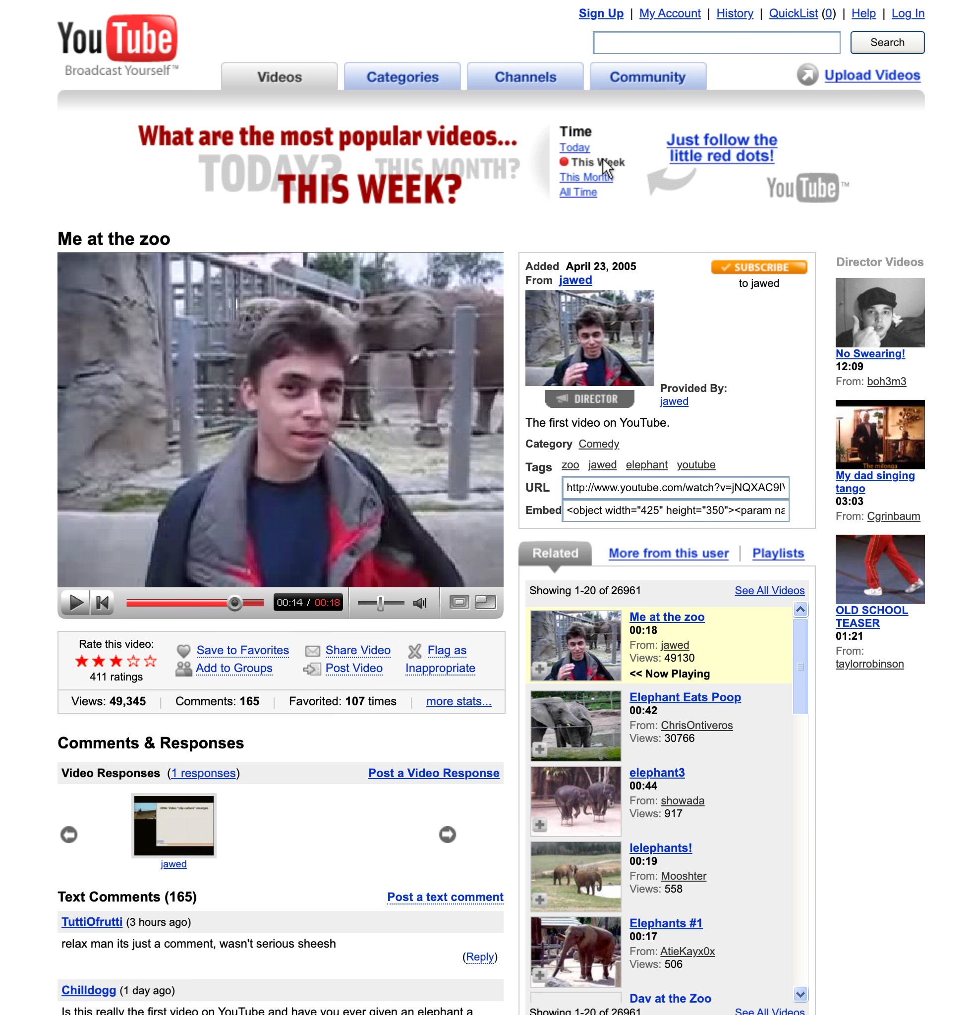 Jawed Karim's Me at the Zoo, which has been acquired by the Victoria & Albert Museum