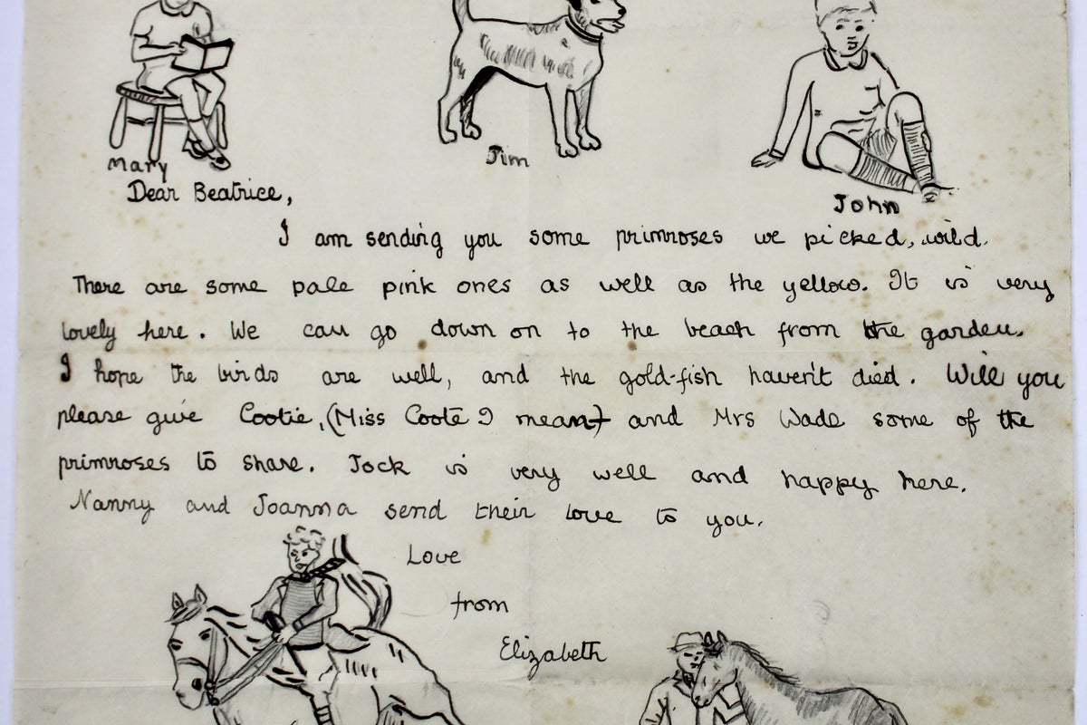 Rare letter and doodles by young Queen Elizabeth II to go under the hammer