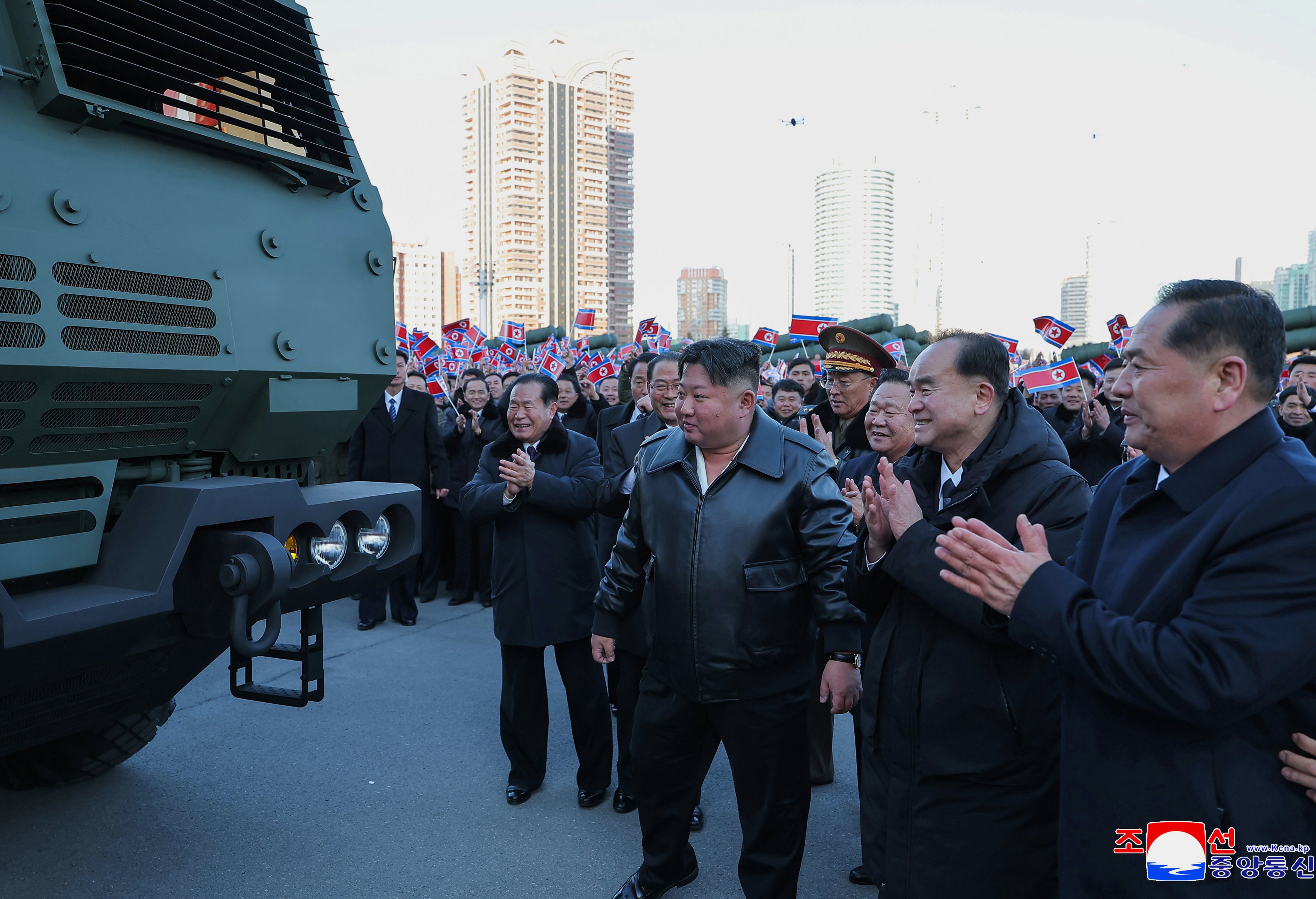 Kim Jong-un attends a military ceremony in Pyongyang, North Korea
