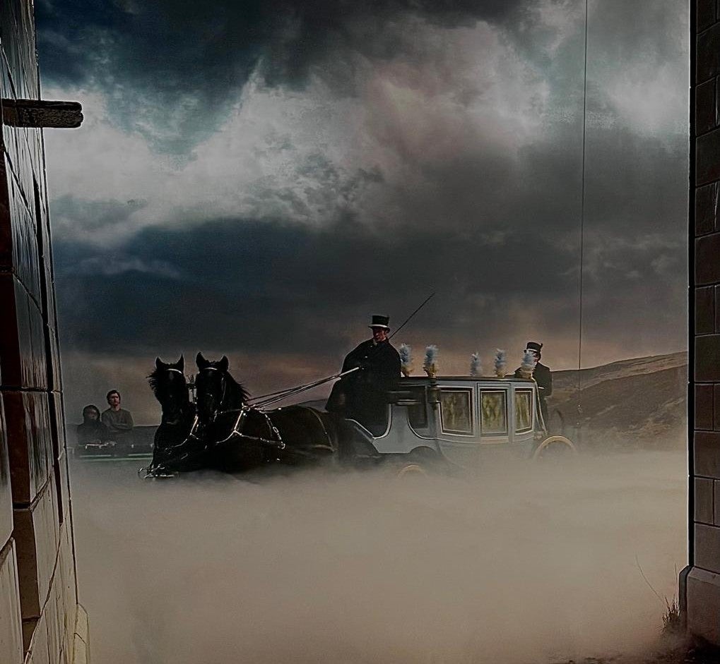 The Heathcliff Carriage was used to transport Margot Robbie and Jacob Elordi