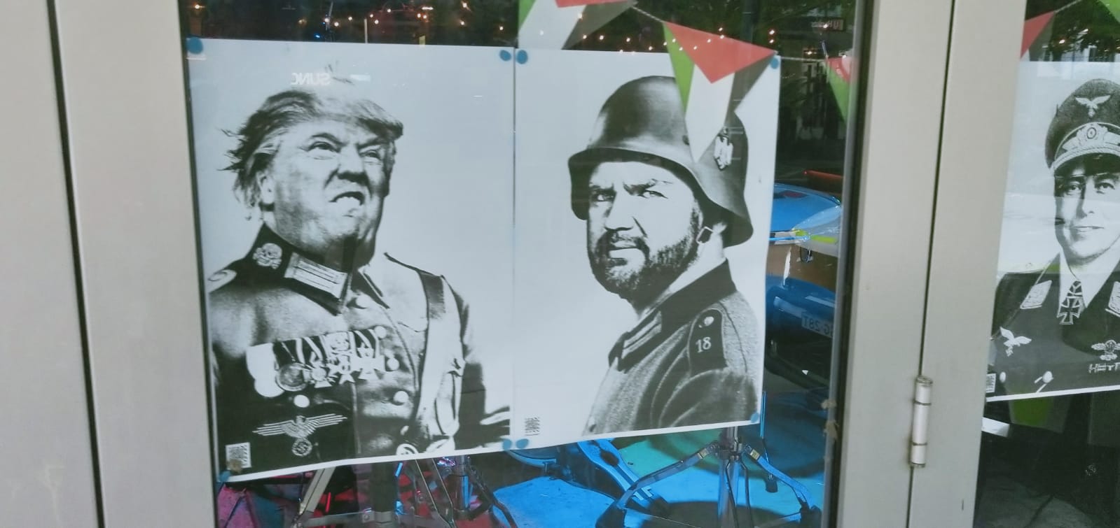 Police seized the five posters and declared the venue a crime scene