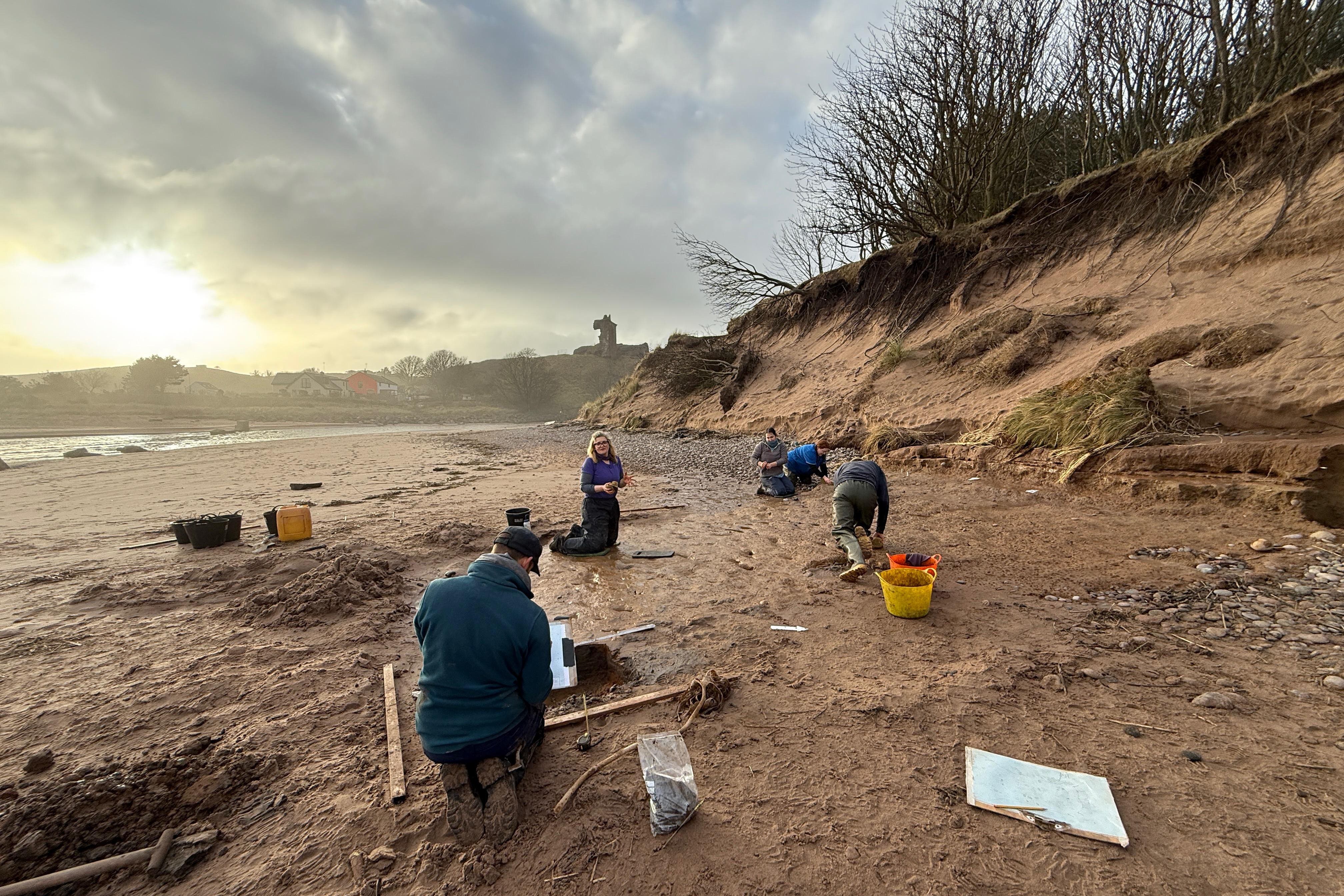 The footprints were found on a beach in Angus