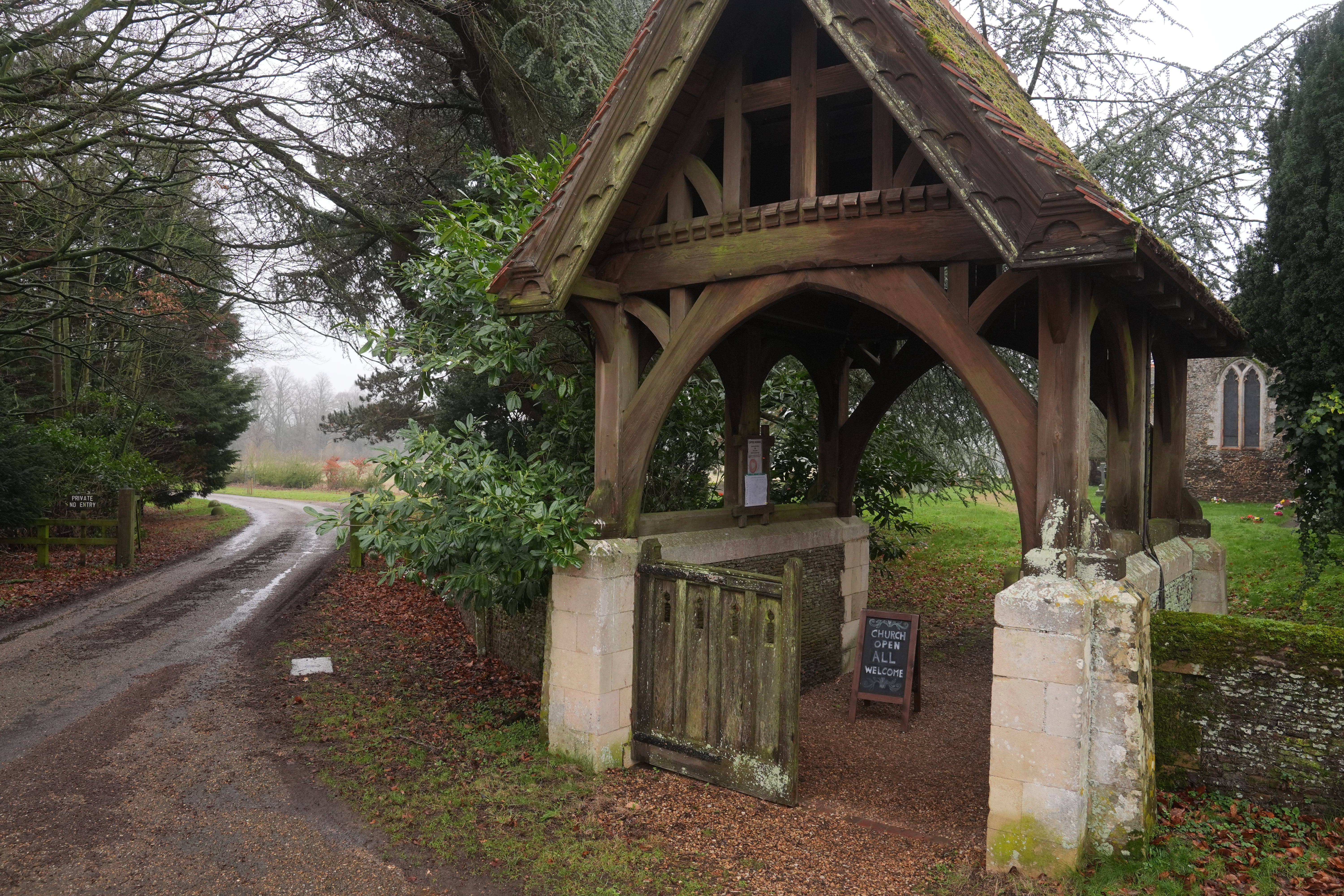 A view of the entrance to Wood Farm on the Sandringham estate in Norfolk