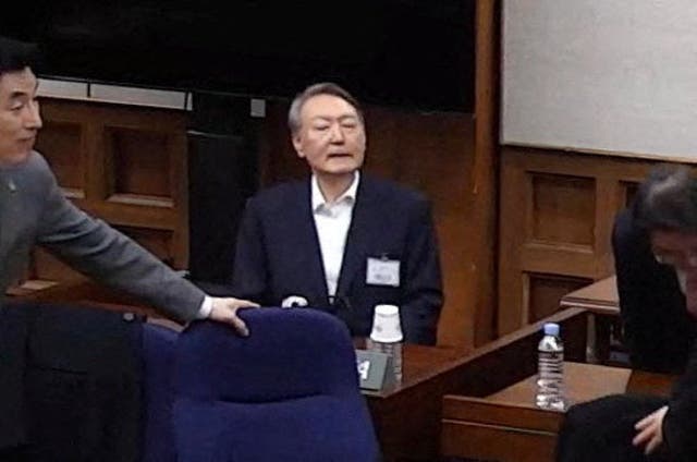 <p>Yoon Suk Yeol during his sentencing trial in the insurrection case at the Seoul Central District Court in South Korea</p>