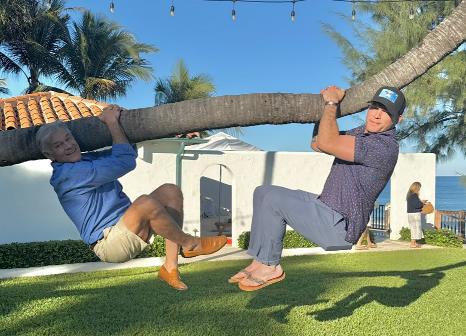 Pete Hegseth and Dr Mehmet Oz were seen swinging from trees and testing out an ice bath in new images, which have been slammed online