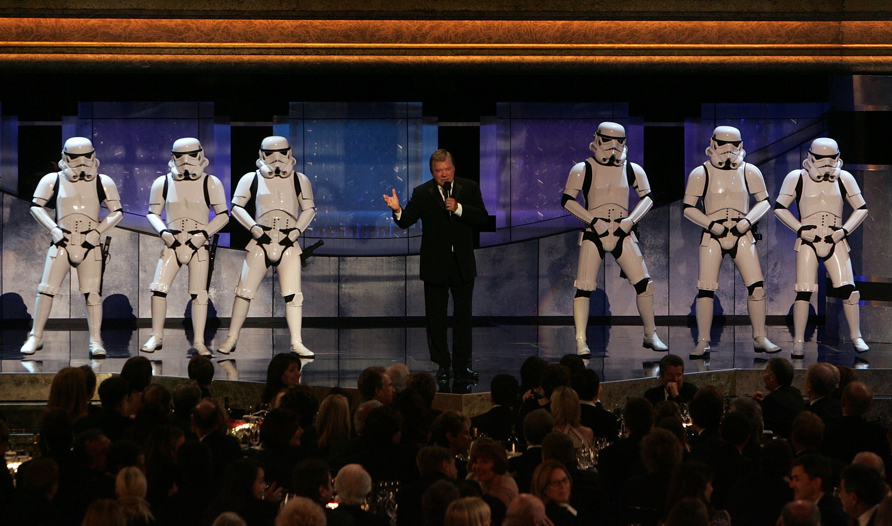 Shatner performed a musical number with Stormtroopers at a 2005 tribute to George Lucas