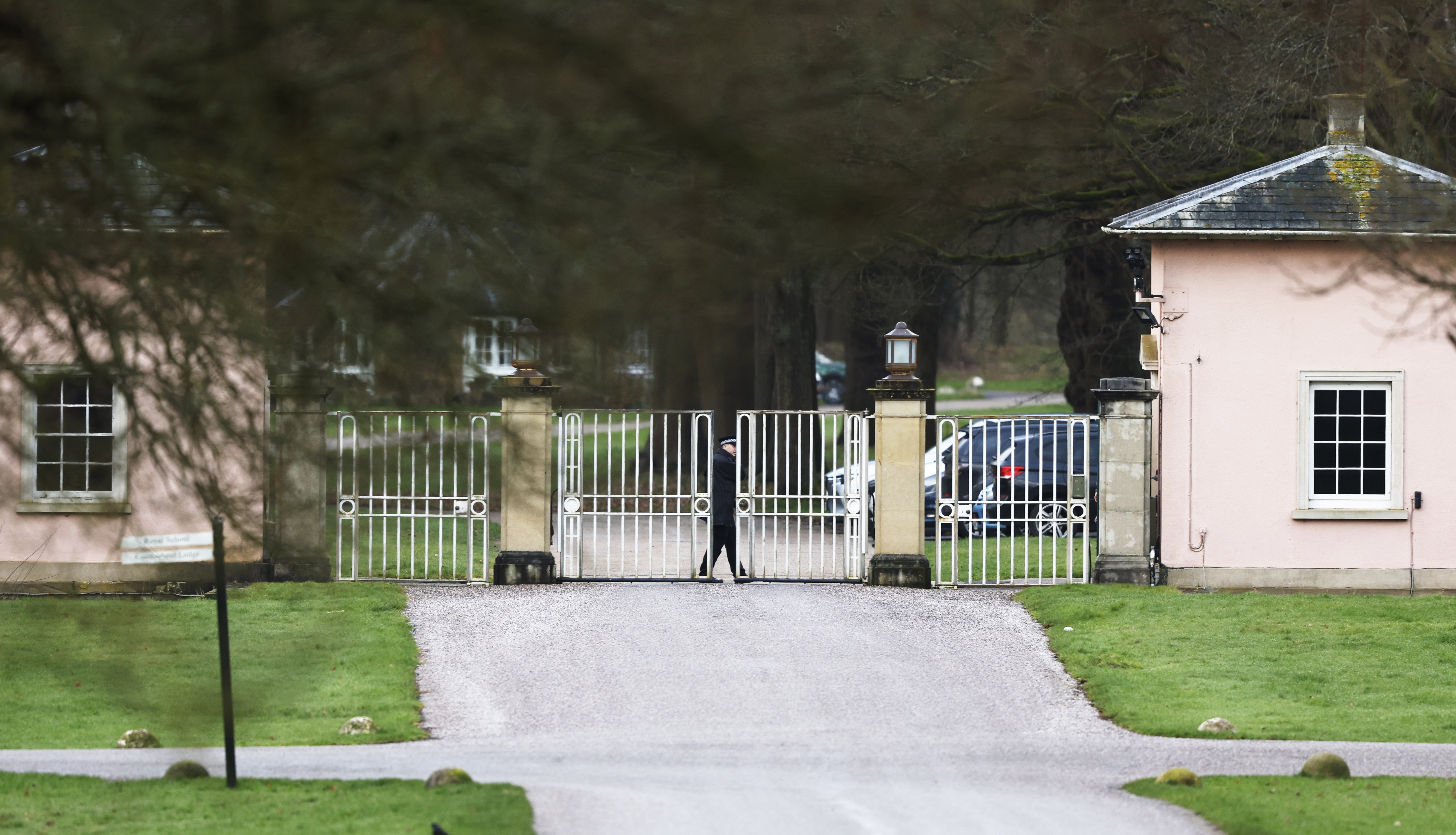 Police have been present at Royal Lodge, the former home of Mountbatten-Windsor in Windsor