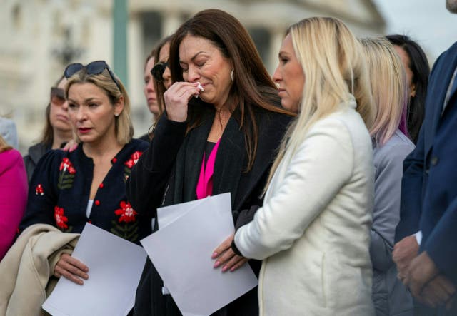 <p>Epstein survivor Haley Robson (C) will attend President Donald Trump’s State of the Union address on Tuesday. </p>