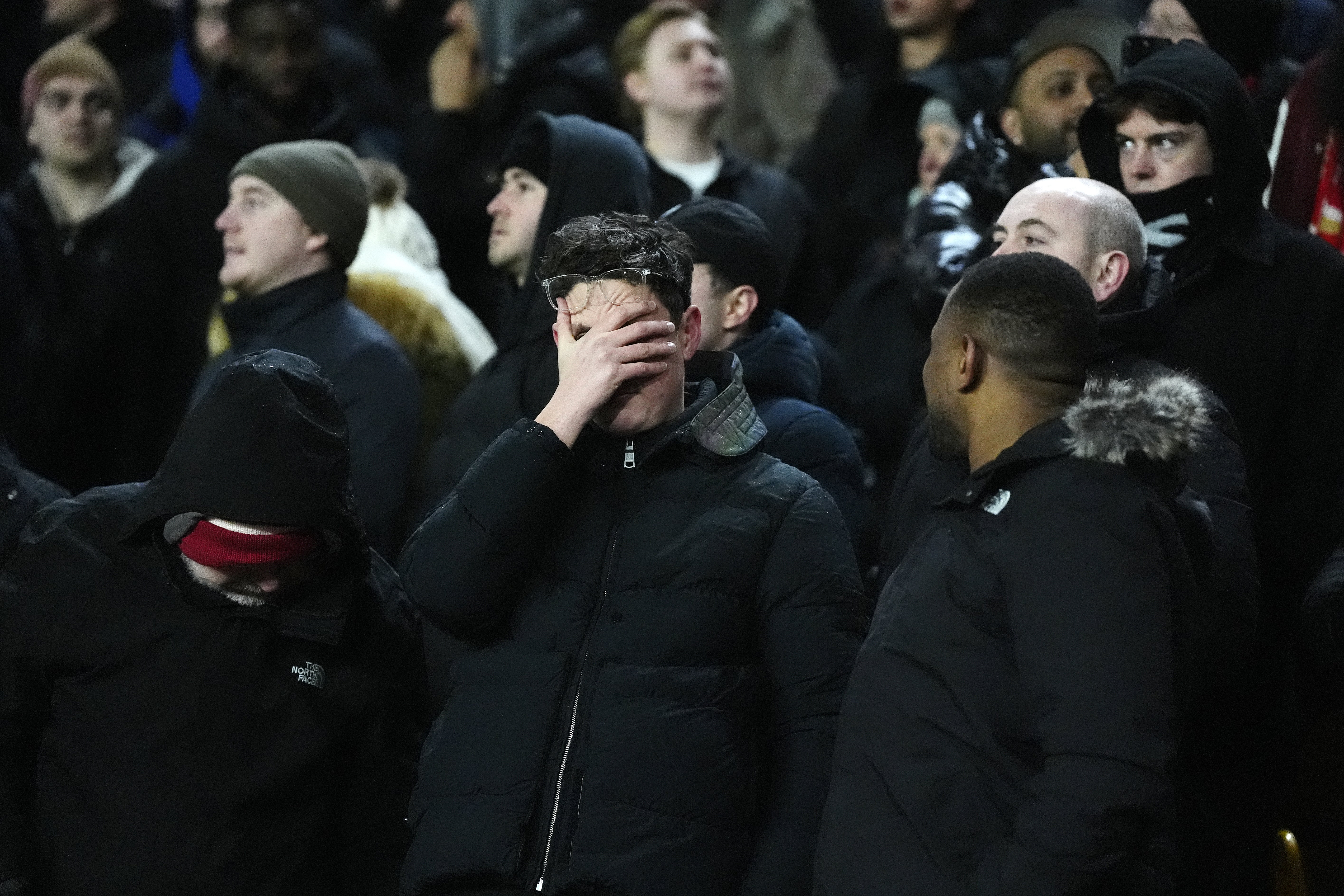 Arsenal fans react after their draw with Wolves (Nick Potts/PA)