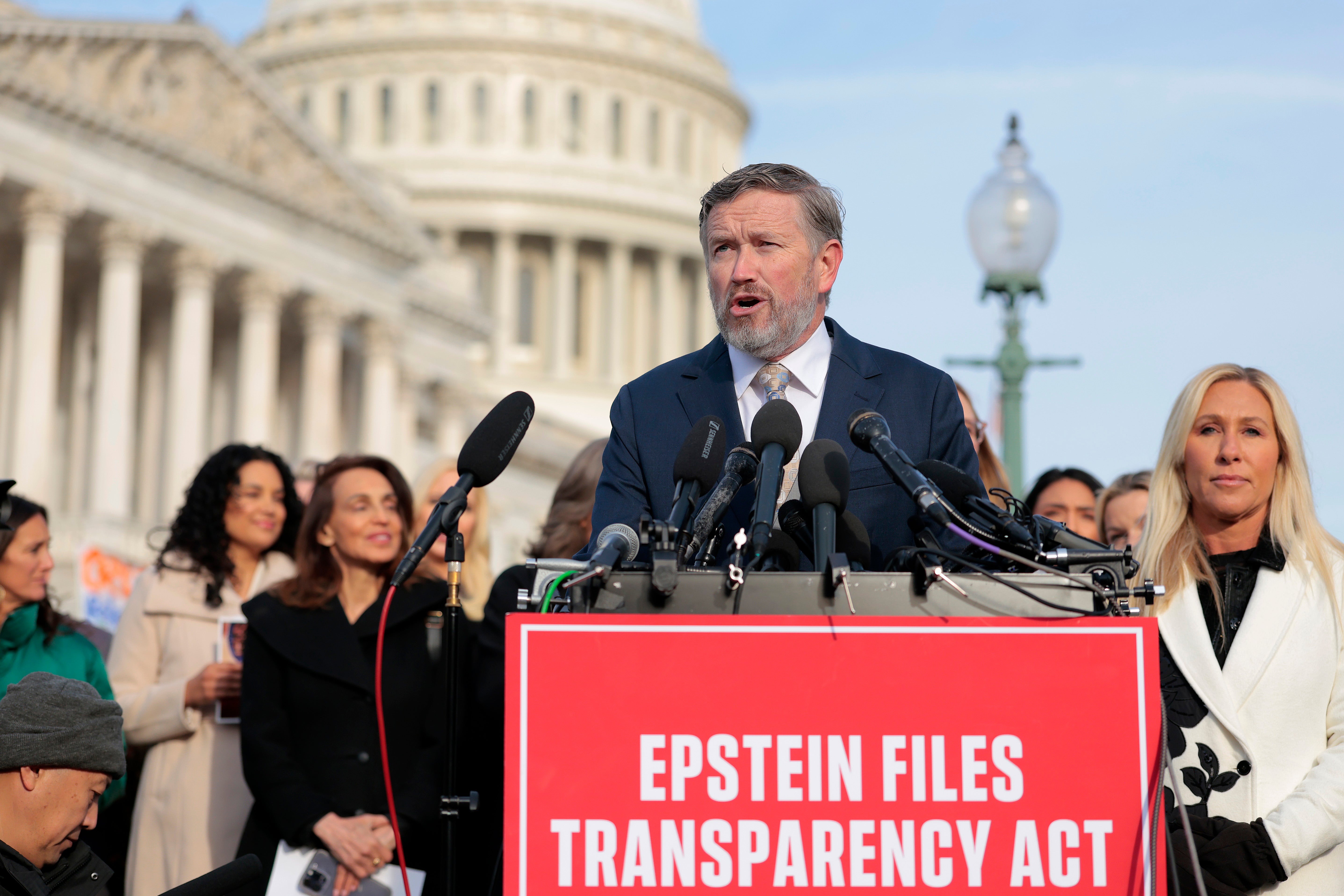 Massie suggested Trump’s announcement could be a ‘distraction’ from the release of the Epstein files