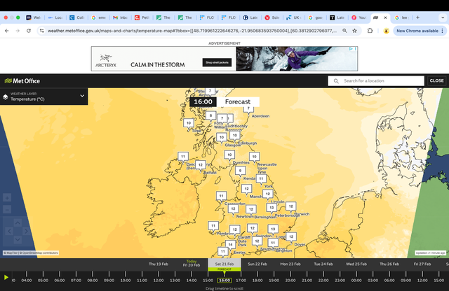 <p>Temperatures will soar to highs of 14C in London and Exeter on Saturday</p>