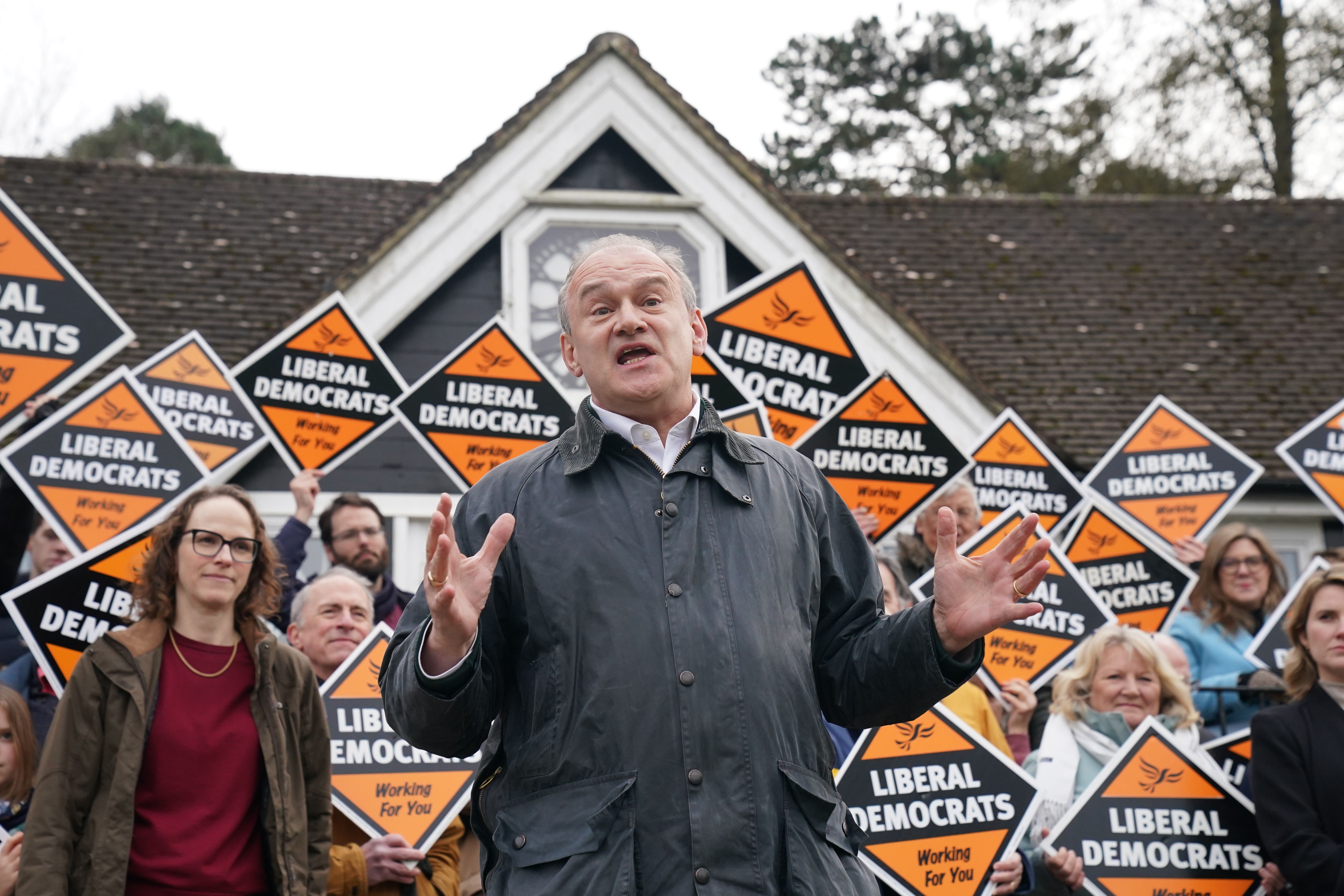 Liberal Democrat leader Sir Ed Davey will warn against the rise of Reform UK (Gareth Fuller/PA)