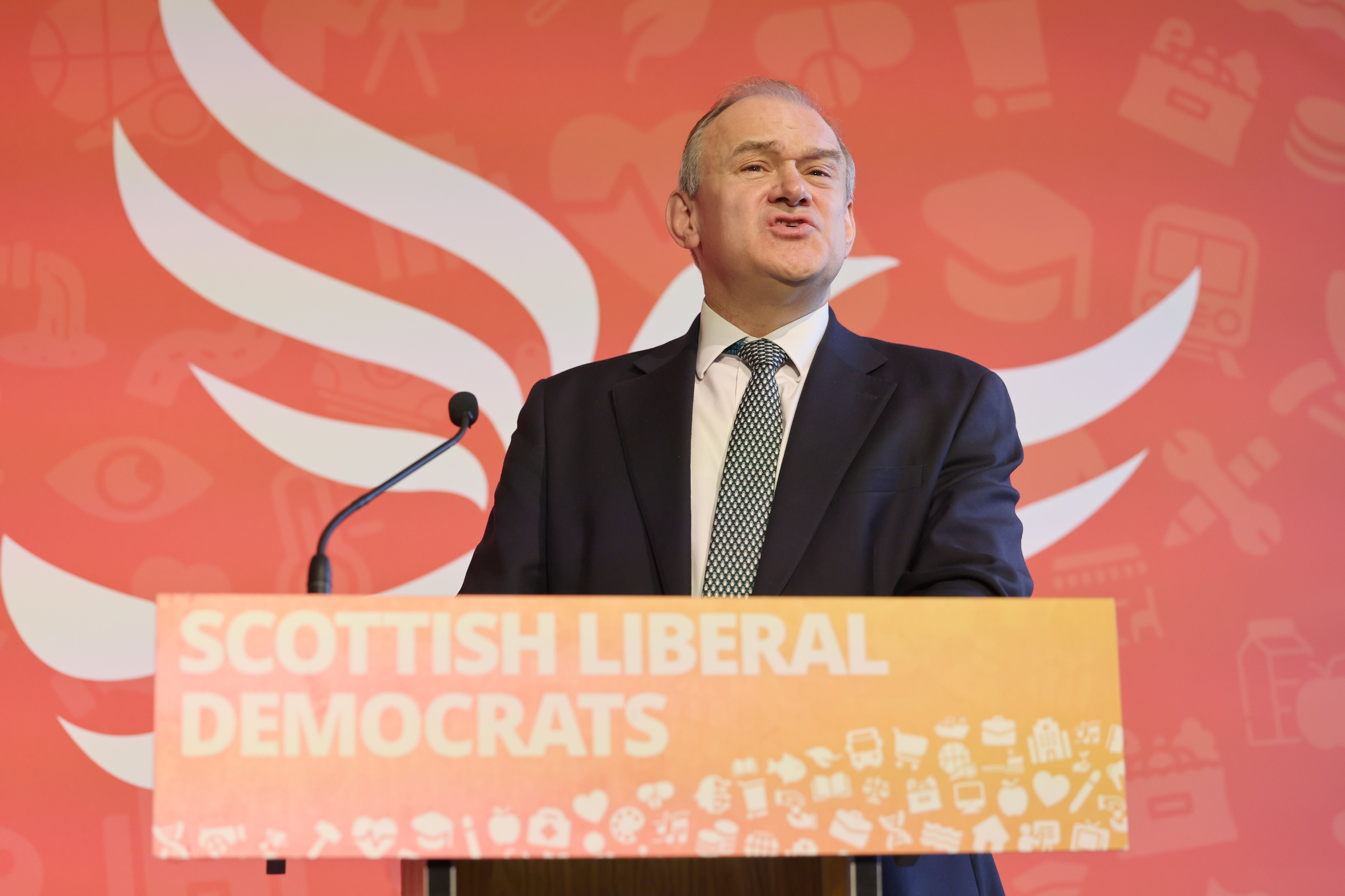 Sir Ed Davey spoke in Edinburgh (Robert Perry/PA)