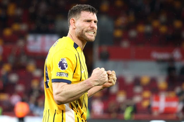 Brighton marked James Milner’s record-breaking 654th Premier League appearance with a win (Peter Tarry/PA)