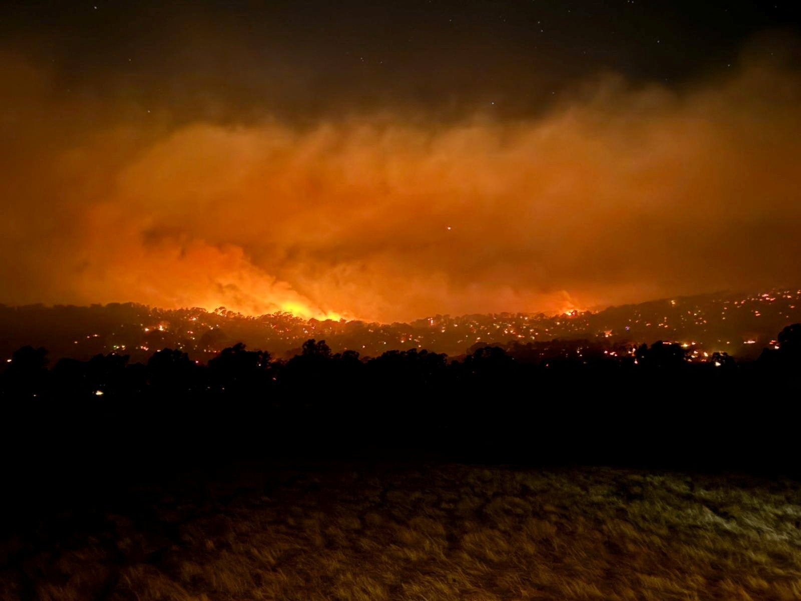 The bushfire in Longwood, Victoria, Australia