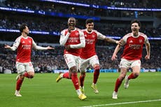 Tottenham v Arsenal live: Gyokeres and Eze earn big north London derby win for Premier League leaders