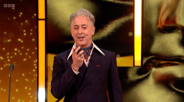 <p>Alan Cumming during his subdued opening monologue</p>