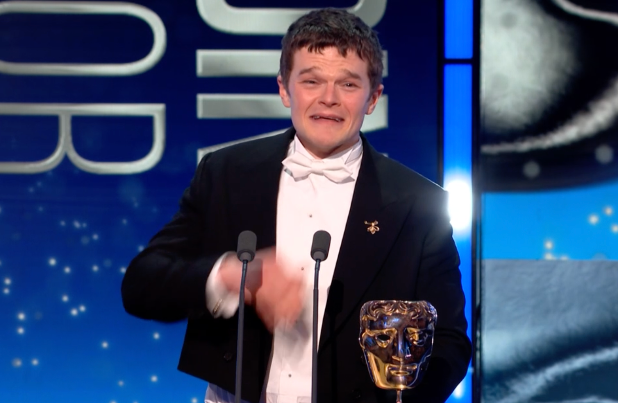 Robert Aramayo gobsmacked as he beats Leonardo DiCaprio and Timoth&eacute;e Chalamet for Best Actor Bafta